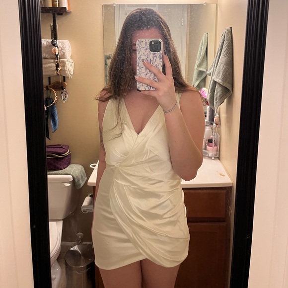 Small White Do+Be Mini Silk Dress - Picture 1 of 9
